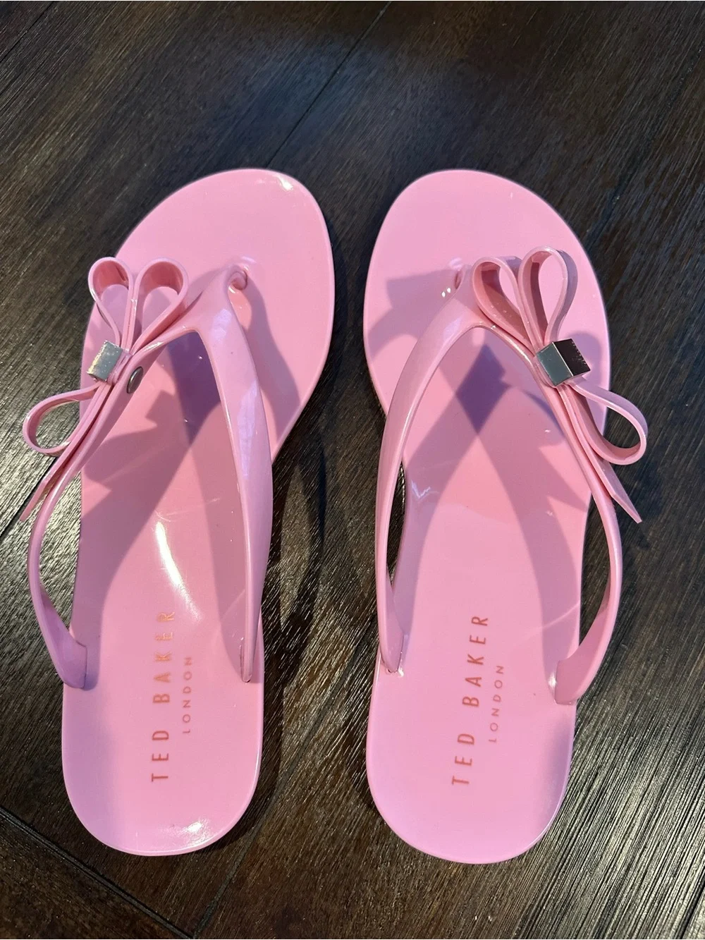Ted Baker Fancy Footwork Pink Bow Jelly Sandals with Box